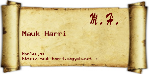 Mauk Harri névjegykártya